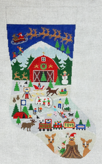 Doolittle Stitchery Christmas Barn Stocking Needlepoint Canvas