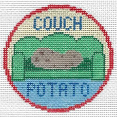 Doolittle Stitchery Couch Potato Merit Badge Needlepoint Canvas