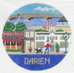 Doolittle Stitchery Darien Travel Round Needlepoint Canvas