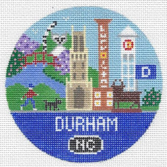 Doolittle Stitchery Durham Travel Round Needlepoint Canvas