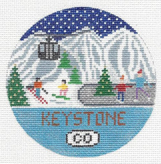 Doolittle Stitchery Keystone Travel Round Needlepoint Canvas