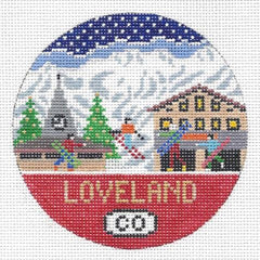 Doolittle Stitchery Loveland Travel Round Needlepoint Canvas