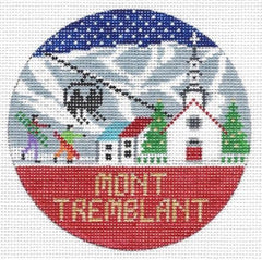 Doolittle Stitchery Mont Tremblant Travel Round Needlepoint Canvas
