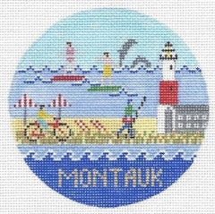 Doolittle Stitchery Montauk Travel Round Needlepoint Canvas