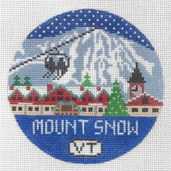 Doolittle Stitchery Mt. Snow Travel Round Needlepoint Canvas