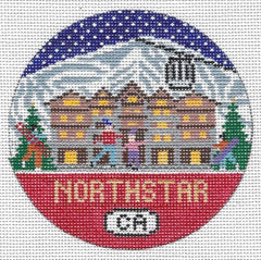 Doolittle Stitchery Northstar Travel Round Needlepoint Canvas