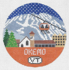 Doolittle Stitchery Okemo Round Travel Needlepoint Canvas