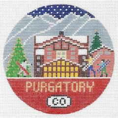 Doolittle Stitchery Purgatory Travel Round Needlepoint Canvas