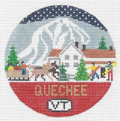 Doolittle Stitchery Quechee Travel Round Needlepoint Canvas