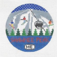 Doolittle Stitchery Shawnee Peak Travel Round Needlepoint Canvas