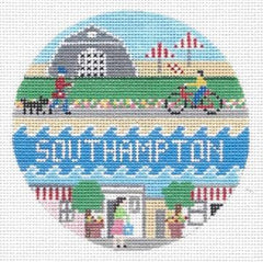 Doolittle Stitchery Southampton Travel Round Needlepoint Canvas