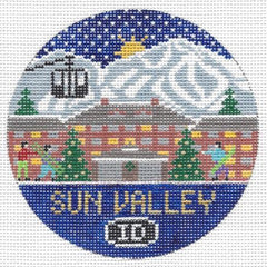 Doolittle Stitchery Sun Valley Travel Round Needlepoint Canvas