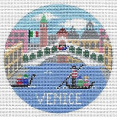 Doolittle Stitchery Venice Travel Round Needlepoint Canvas