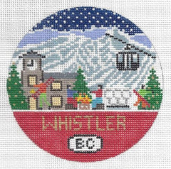 Doolittle Stitchery Whistler Travel Round Needlepoint Canvas