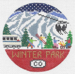 Doolittle Stitchery Winter Park Travel Round Needlepoint Canvas