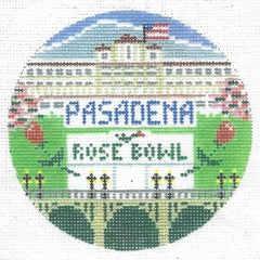 Doolittle Stitchery Pasadena Travel Travel Round Needlepoint Canvas
