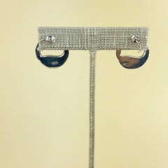 Vintage Sterling Silver Puffy Circle Post Earring