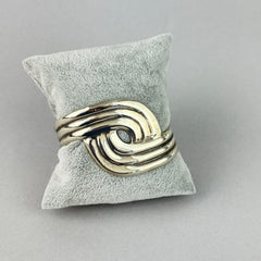 Vintage Sterling Silver Modernist Cuff Bracelet