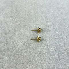 14k Rose Gold and Diamond Stud Earring in Quatrefoil Setting