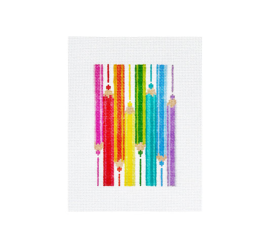 Elizabeth Crane Swartz Designs Colored Pencils Passport Insert Needlepoint Canvas