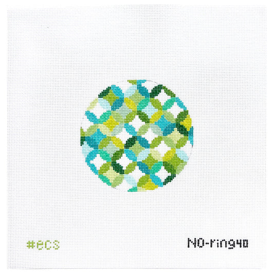 Elizabeth Crane Swartz Designs Libby Quilt Ring 4 Inch Round Needlepoint Canvas