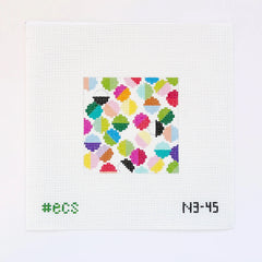 Elizabeth Crane Swartz Designs Lulu 4 Inch Square With Small Beads Limited Edition Needlepoint Canvas