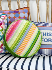 Elizabeth Crane Swartz Designs Lulu Stripes 12 Inch Round Needlepoint Canvas