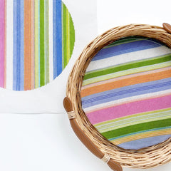 Elizabeth Crane Swartz Designs Lulu Stripes 12 Inch Round Needlepoint Canvas