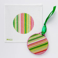Elizabeth Crane Swartz Designs Mimi Stripes 4 Inch Round Needlepoint Canvas