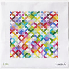 Elizabeth Crane Swartz Designs Quilt Ring 14 Inch Square Needlepoint Canvas