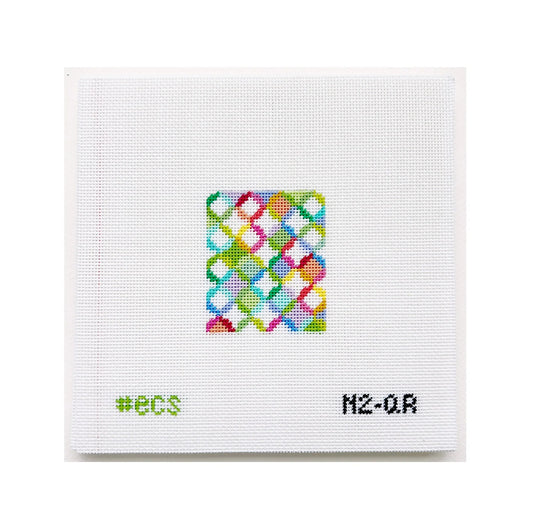 Elizabeth Crane Swartz Designs Quilt Ring 2 Inch Phone Wallet Needlepoint Canvas