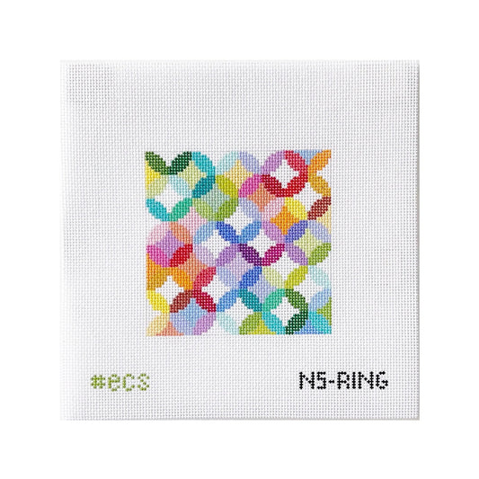 Elizabeth Crane Swartz Designs Quilt Ring 5 Inch Square Needlepoint Canvas