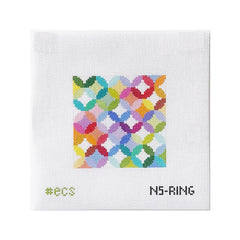 Elizabeth Crane Swartz Designs Quilt Ring 5 Inch Square Needlepoint Canvas