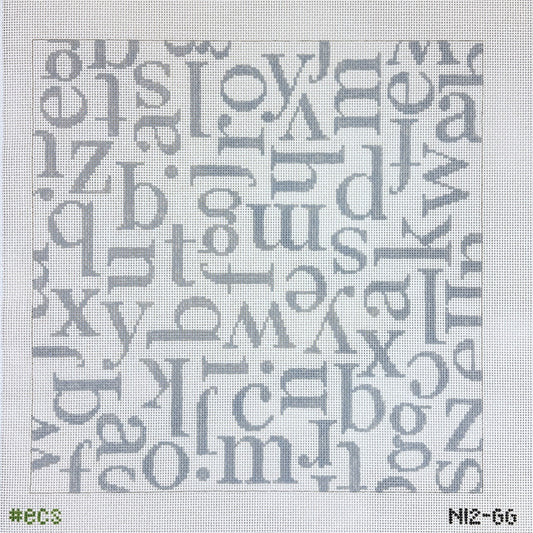 Elizabeth Crane Swartz Designs Glyph 13 Inch Square Needlepoint Canvas