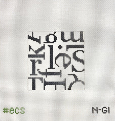 Elizabeth Crane Swartz Designs Glyph 4 Inch Square Needlepoint Canvas