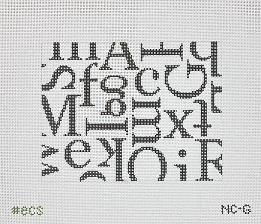 Elizabeth Crane Swartz Designs Glyph Clutch Needlepoint Canvas