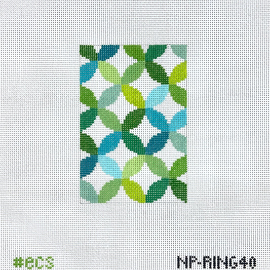 Elizabeth Crane Swartz Designs Libby Quilt Ring Passport Cover Insert Needlepoint Canvas