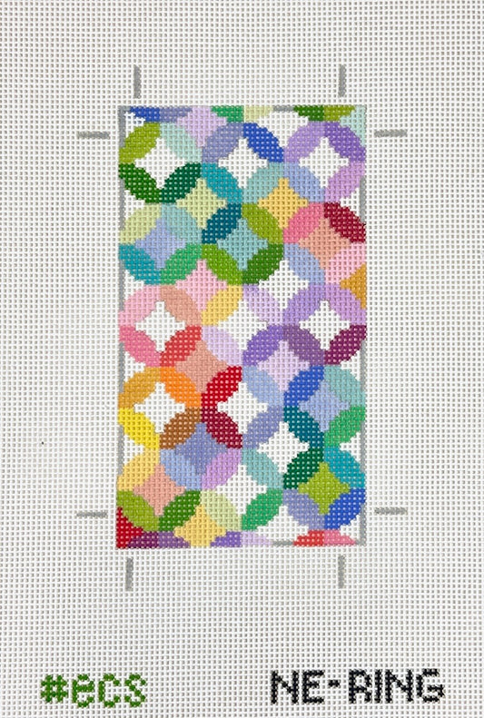 Elizabeth Crane Swartz Designs Quilt Ring Eyeglass Case Needlepoint Canvas