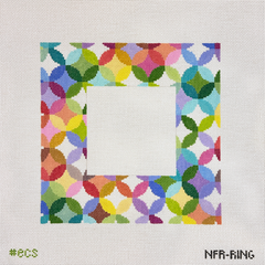 Elizabeth Crane Swartz Designs Quilt Ring Frame Needlepoint Canvas