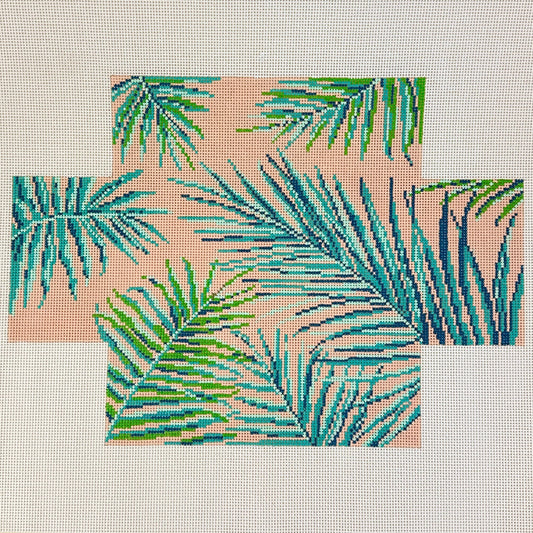Needle Crossings Palm Fronds Brick Cover Needlepoint Canvas