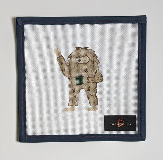 Fire and Iris Sasquatch Needlepoint Canvas