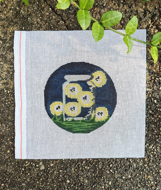 Fire and Iris Firefly Jar Needlepoint Canvas