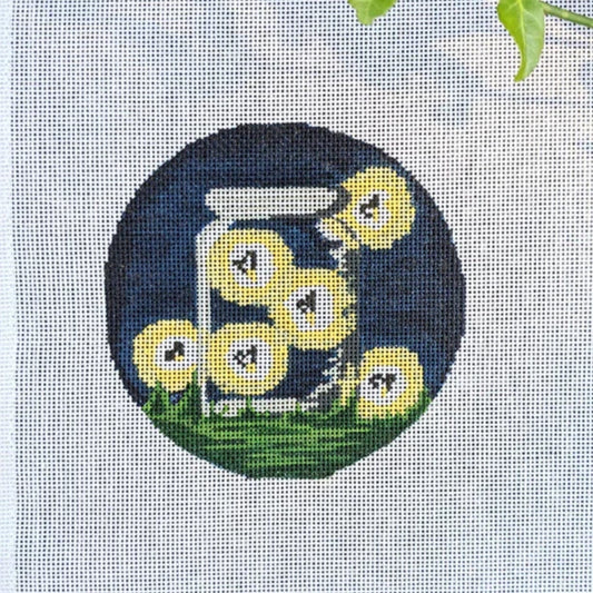 Fire and Iris Firefly Jar Needlepoint Canvas