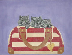 Fatell Designs Kittens in a Bag Needlepoint Canvas