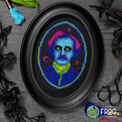 Fine Frog Stitching Edgar Allan Glow Cross Stitch Pattern
