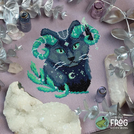 Fine Frog Stitching Night Guide Cat Cross Stitch Pattern