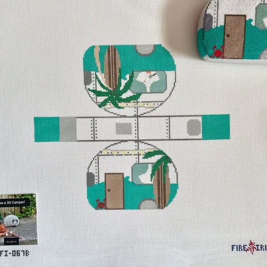 Fire and Iris 3D Airstream - Beach Needlepoint Canvas