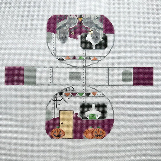 Fire and Iris 3D Airstream Camper - Halloween Needlepoint Canvas