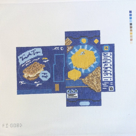 Fire and Iris 3D Graham Cracker Box Needlepoint Canvas