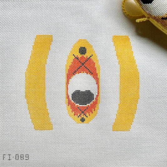 Fire and Iris 3D Kayak Needlepoint Canvas